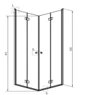 Zuhanykabin, Radaway Essenza KDD-B szögletes zuhanykabin 90x80 átlátszó