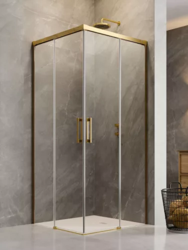Zuhanykabin, Radaway Idea Gold KDD szögletes arany zuhanykabin 90x120 átlátszó