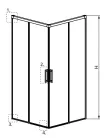 Zuhanykabin, Radaway Idea Gold KDD szögletes arany zuhanykabin 90x120 átlátszó