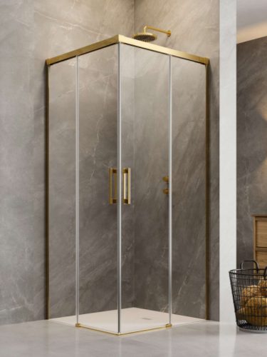 Zuhanykabin, Radaway Idea Gold KDD szögletes arany zuhanykabin 110x110 átlátszó