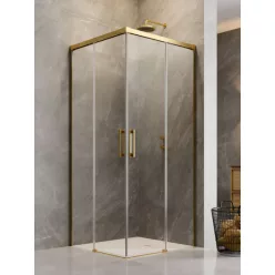   Zuhanykabin, Radaway Idea Gold KDD szögletes arany zuhanykabin 120x110 átlátszó