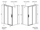 Zuhanykabin, Radaway Idea Gold KDJ szögletes arany zuhanykabin 130x100 átlátszó balos
