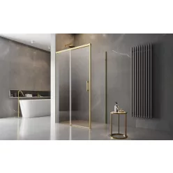   Zuhanykabin, Radaway Idea Gold KDJ szögletes arany zuhanykabin 160x110 átlátszó balos