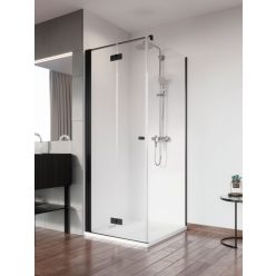   Zuhanykabin, Radaway Nes Black KDJ-B szögletes fekete zuhanykabin 80x80 átlátszó balos