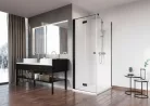 Zuhanykabin, Radaway Nes Black KDJ-B szögletes fekete zuhanykabin 100x90 átlátszó balos