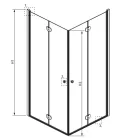 Zuhanykabin, Radaway Eos KDD B szögletes zuhanykabin 100x90 átlátszó
