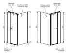 Zuhanykabin, Radaway Eos KDS II szögletes zuhanykabin 90x70 átlátszó jobbos