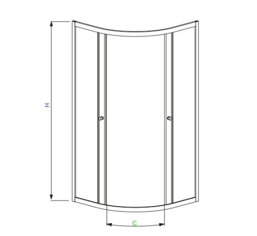 Zuhanykabin, Radaway Projecta A íves zuhanykabin 80x80 átlátszó