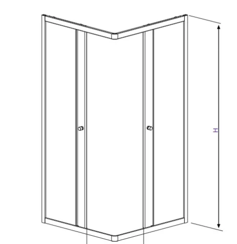 Zuhanykabin, Radaway Projecta C szögletes zuhanykabin 80x80 átlátszó