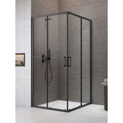   Zuhanykabin, Radaway Premium Pro Black KDD szögletes fekete zuhanykabin 90x90 átlátszó