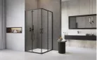 Zuhanykabin, Radaway Premium Pro Black KDD szögletes fekete zuhanykabin 100x100 átlátszó