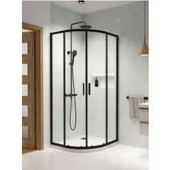   Zuhanykabin, Radaway Premium Pro Black PDD íves fekete zuhanykabin 90Bx100J