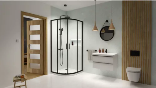 Zuhanykabin, Radaway Premium Pro Black PDD íves fekete zuhanykabin 90Bx100J