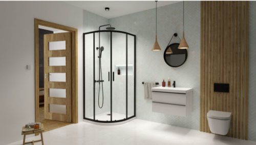 Zuhanykabin, Radaway Premium Pro Black PDD íves fekete zuhanykabin 100Bx90J