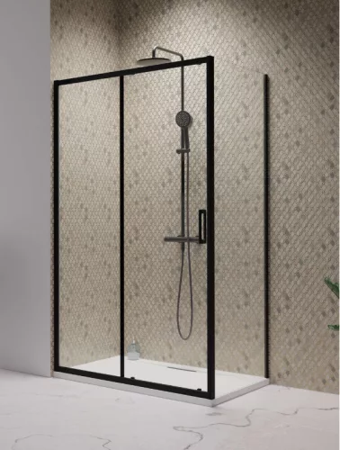 Zuhanykabin, Radaway Premium Pro Black KDJ szögletes fekete zuhanykabin 120x70 átlátszó jobbos