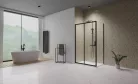 Zuhanykabin, Radaway Premium Pro Black KDJ szögletes fekete zuhanykabin 100x80 átlátszó balos
