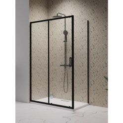   Zuhanykabin, Radaway Premium Pro Black KDJ szögletes fekete zuhanykabin 110x80 átlátszó jobbos