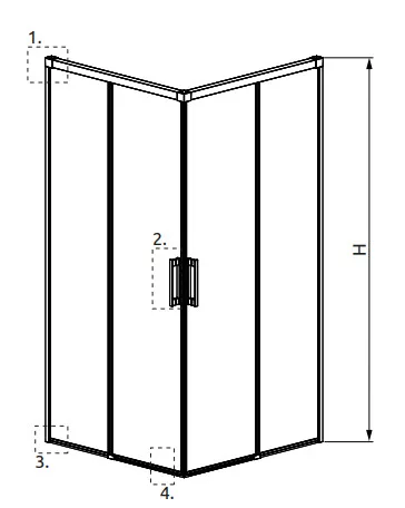 Zuhanykabin, Radaway Idea White KDD szögletes fehér zuhanykabin 80x75 átlátszó