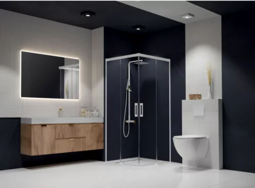 Zuhanykabin, Radaway Idea White KDD szögletes fehér zuhanykabin 90x80 átlátszó