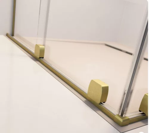 Zuhanykabin, Radaway Furo Brushed Gold KDJ szögletes  zuhanykabin 90x70 jobbos átlátszó