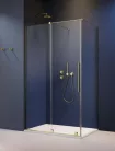 Zuhanykabin, Radaway Furo Brushed Gold KDJ szögletes zuhanykabin 130x120 balos átlátszó
