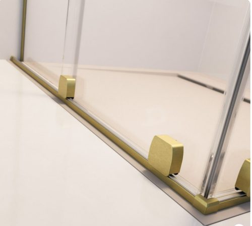 Zuhanykabin, Radaway Furo Brushed Gold KDJ szögletes zuhanykabin 160x110 balos átlátszó