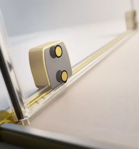 Zuhanykabin, Radaway Furo Brushed Gold KDJ szögletes zuhanykabin 160x120 jobbos átlátszó