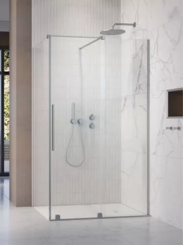 Zuhanykabin, Radaway Furo Brushed Nickel KDJ szögletes zuhanykabin 100x110 átlátszó jobbos