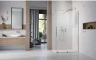 Zuhanykabin, Radaway Furo Brushed Nickel KDJ szögletes zuhanykabin 150x80 átlátszó balos