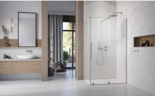Zuhanykabin, Radaway Furo Brushed Nickel KDJ szögletes zuhanykabin 150x100 átlátszó jobbos