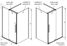 Zuhanykabin, Radaway Furo Brushed Nickel KDJ szögletes zuhanykabin 150x110 átlátszó jobbos
