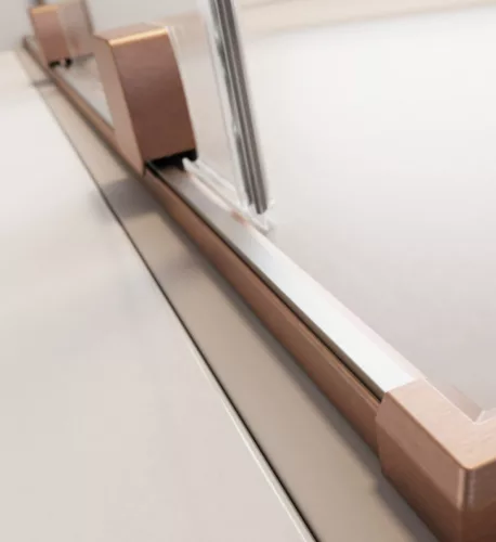 Zuhanykabin, Radaway Furo Brushed Copper KDJ szögletes zuhanykabin 120x80 átlátszó balos