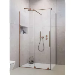   Zuhanykabin, Radaway Furo Brushed Copper KDJ szögletes zuhanykabin 140x80 átlátszó balos