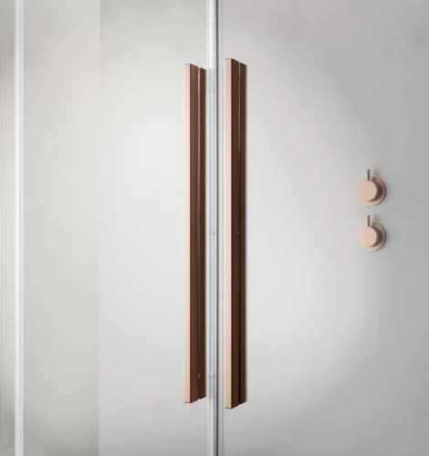 Zuhanykabin, Radaway Furo Brushed Copper KDJ szögletes zuhanykabin 150x75 átlátszó balos