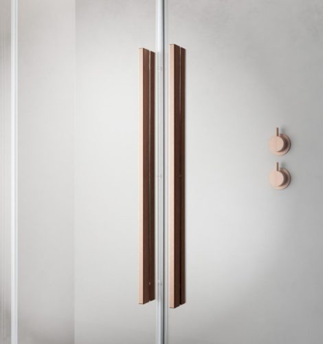 Zuhanykabin, Radaway Furo Brushed Copper KDJ szögletes zuhanykabin 150x80 átlátszó balos