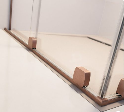 Zuhanykabin, Radaway Furo Brushed Copper KDJ szögletes zuhanykabin 150x80 átlátszó balos
