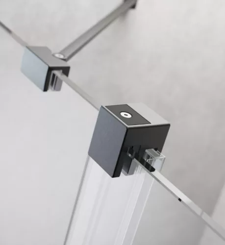 Zuhanykabin, Radaway Furo Brushed GunMetal KDJ szögletes zuhanykabin 90x75 átlátszó jobbos