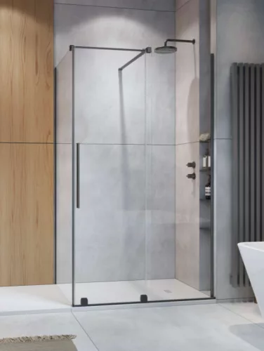 Zuhanykabin, Radaway Furo Brushed GunMetal KDJ szögletes zuhanykabin 130x75 átlátszó jobbos