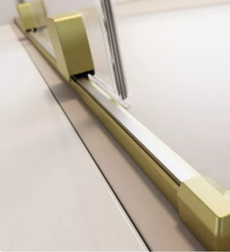 Zuhanykabin, Radaway Furo Brushed Gold KDD szögletes zuhanykabin 80x80 átlátszó