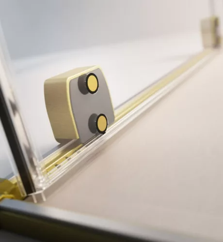 Zuhanykabin, Radaway Furo Brushed Gold KDD szögletes zuhanykabin 80x80 átlátszó