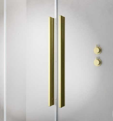 Zuhanykabin, Radaway Furo Brushed Gold KDD szögletes zuhanykabin 90x120 átlátszó