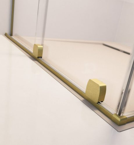 Zuhanykabin, Radaway Furo Brushed Gold KDD szögletes zuhanykabin 110x80 átlátszó