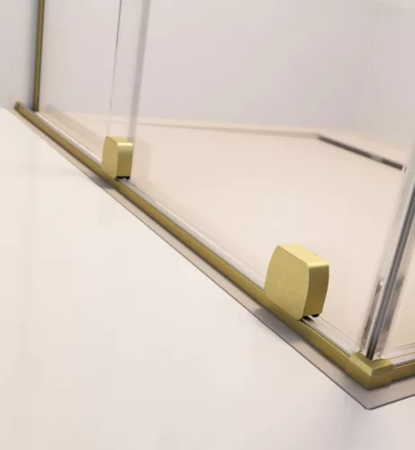 Zuhanykabin, Radaway Furo Brushed Gold KDD szögletes zuhanykabin 120x100 átlátszó
