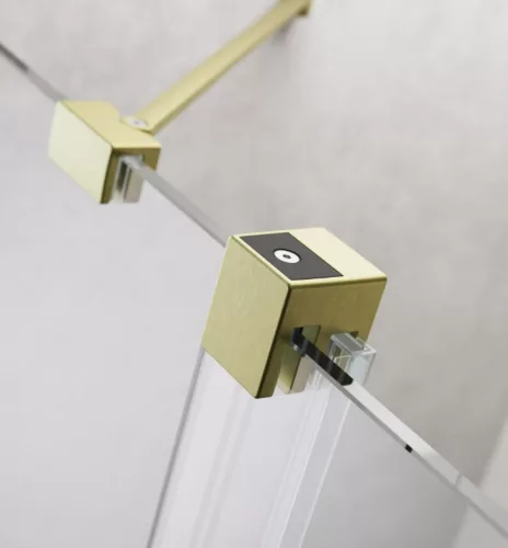 Zuhanykabin, Radaway Furo Brushed Gold KDD szögletes zuhanykabin 120x120 átlátszó