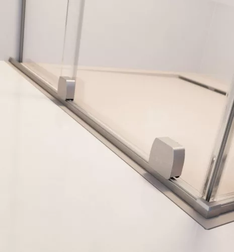 Zuhanykabin, Radaway Furo Brushed Nickel KDD szögletes zuhanykabin 100x100 átlátszó