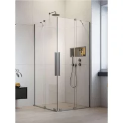   Zuhanykabin, Radaway Furo Brushed Nickel KDD szögletes zuhanykabin 100x120 átlátszó