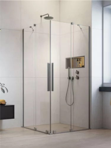 Zuhanykabin, Radaway Furo Brushed Nickel KDD szögletes zuhanykabin 100x120 átlátszó