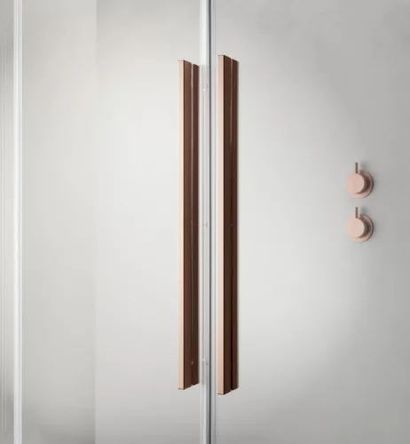 Zuhanykabin, Radaway Furo Brushed Copper KDD szögletes zuhanykabin 90x120 átlátszó