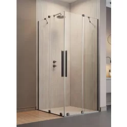   Zuhanykabin, Radaway Furo Brushed GunMetal KDD szögletes zuhanykabin 90x80 átlátszó