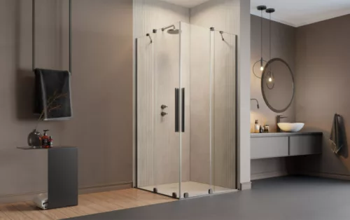 Zuhanykabin, Radaway Furo Brushed GunMetal KDD szögletes zuhanykabin 90x80 átlátszó